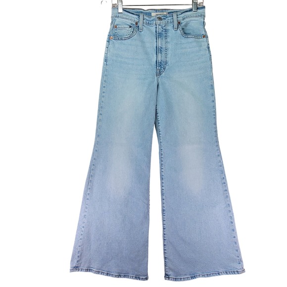 Levi's Denim - Levi's Ribcage Bell Jeans Women 28x30.5 Blue Good High Rise Flare Denim